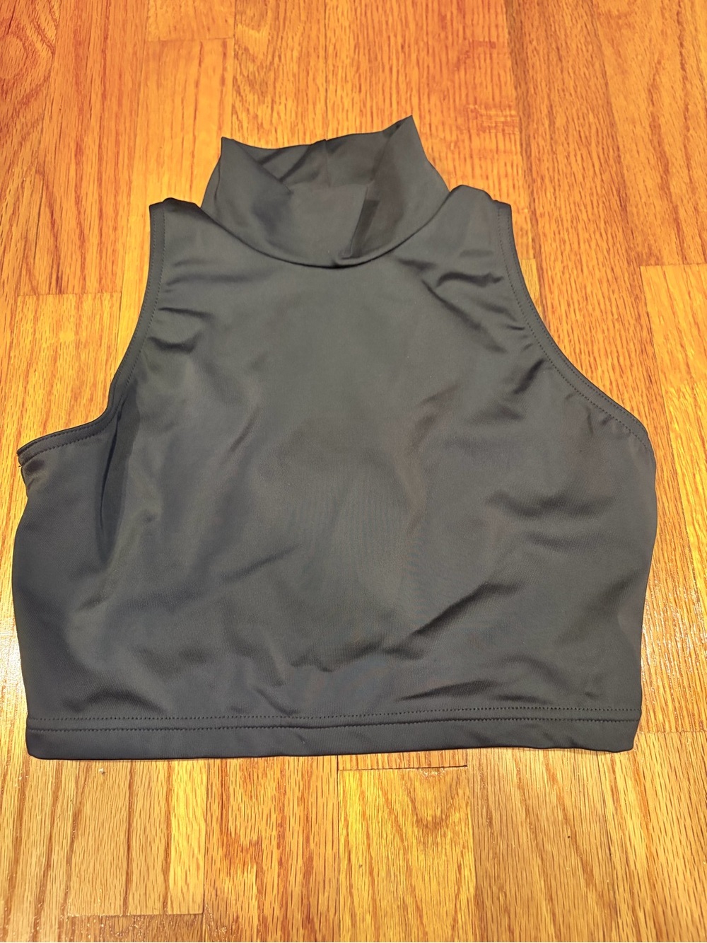 Weissman Black High-Neck Dance Crop Top